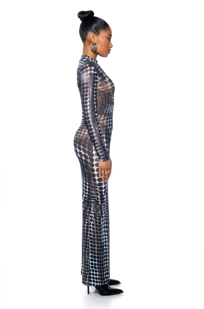 DOTTY MESH MAXI DRESS