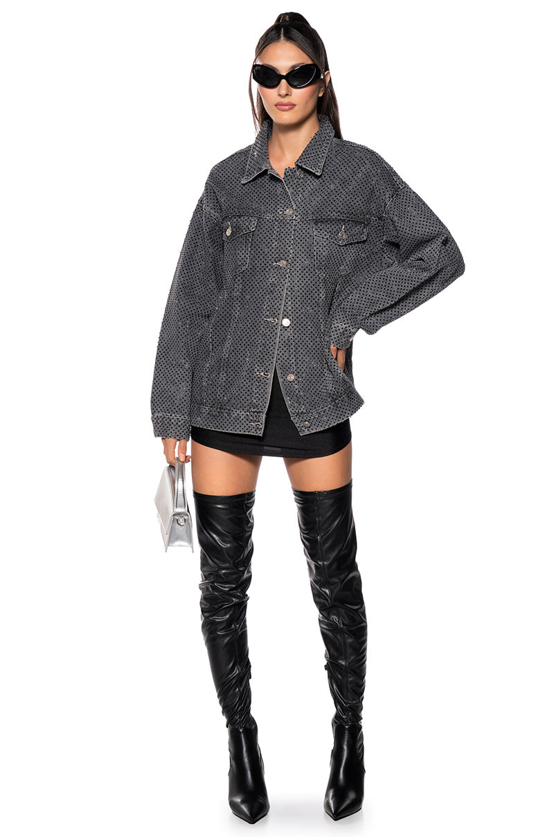 MOONLIGHT SERENADE RHINESTONE DENIM JACKET