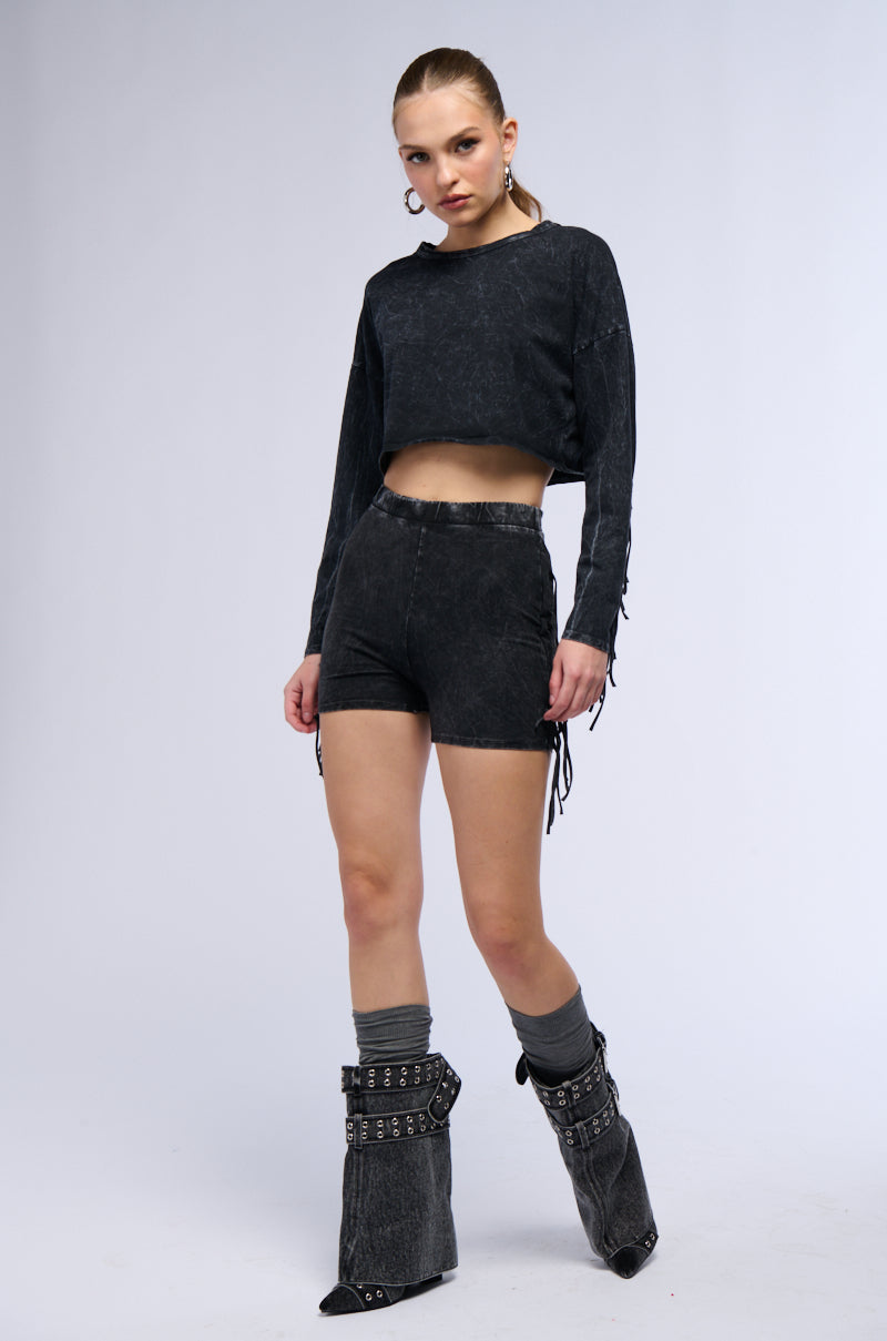 NYX WASHED FRINGE SWEATSHIRT