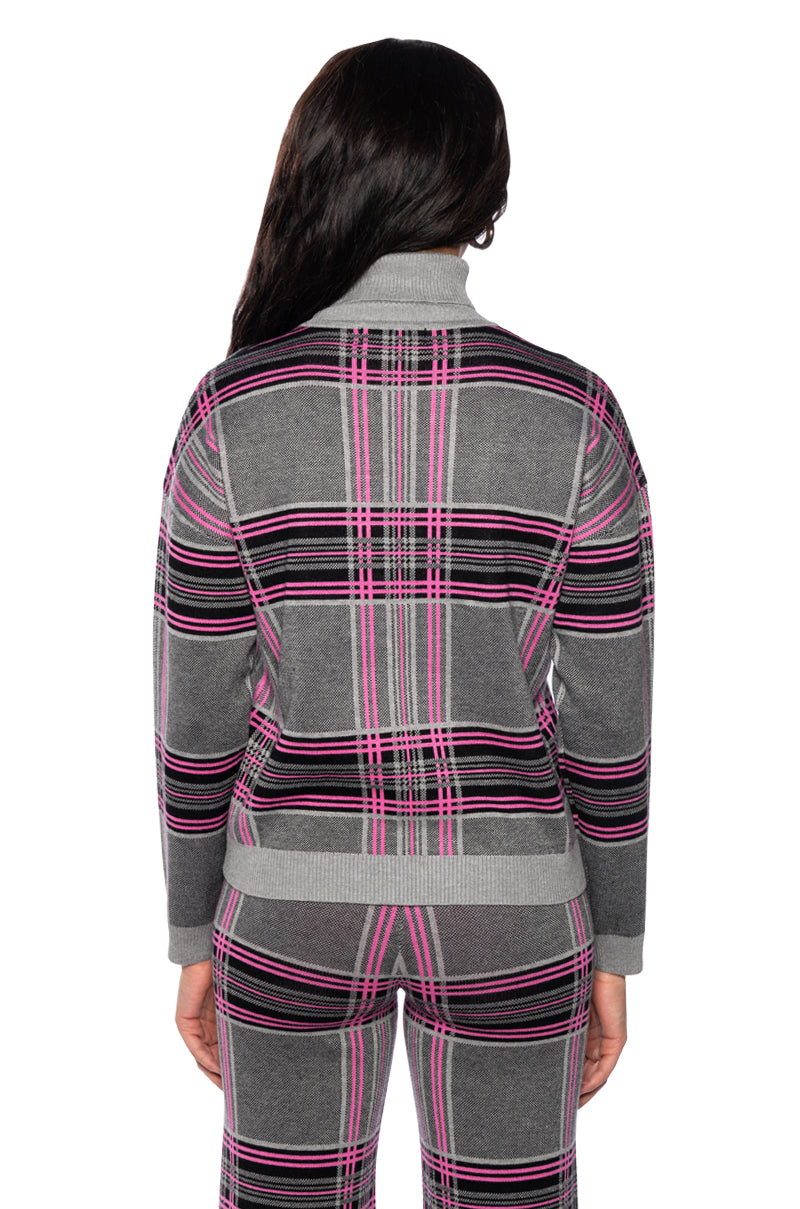 LOVER GIRL PLAID TURTLENECK SWEATER