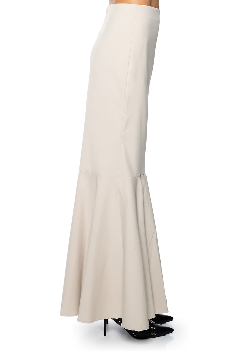 LINDEN FITTED TRUMPET MAXI SKIRT