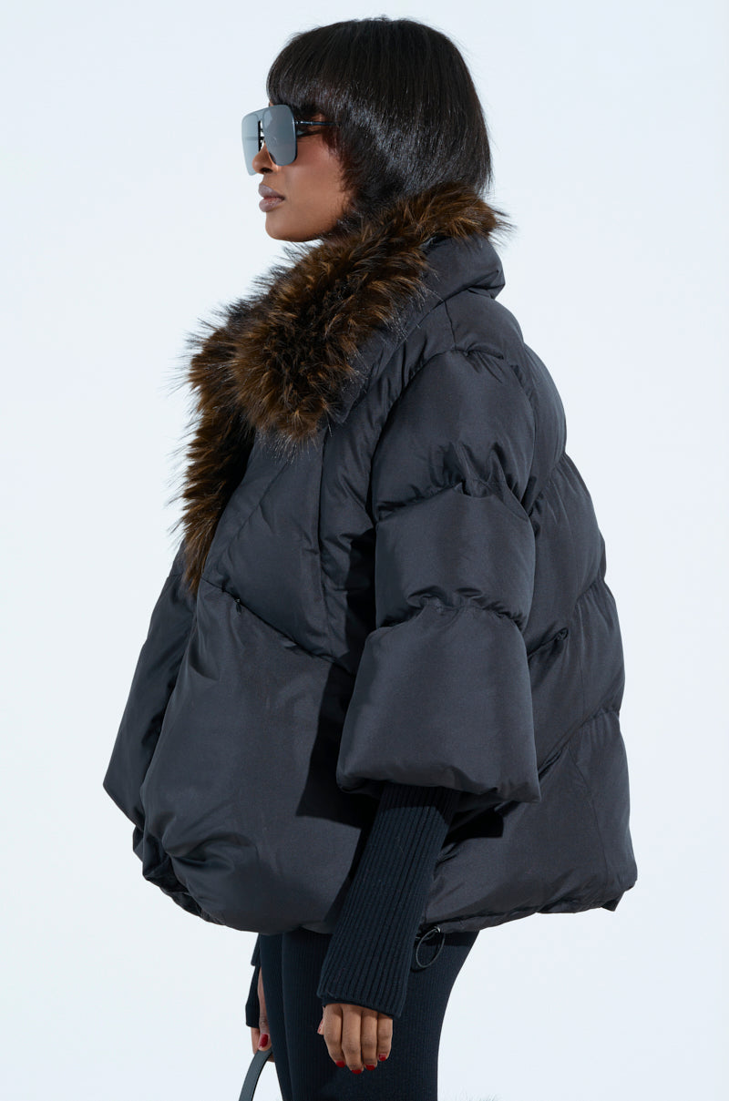 FIRESIDE FUR TRIM PUFFER