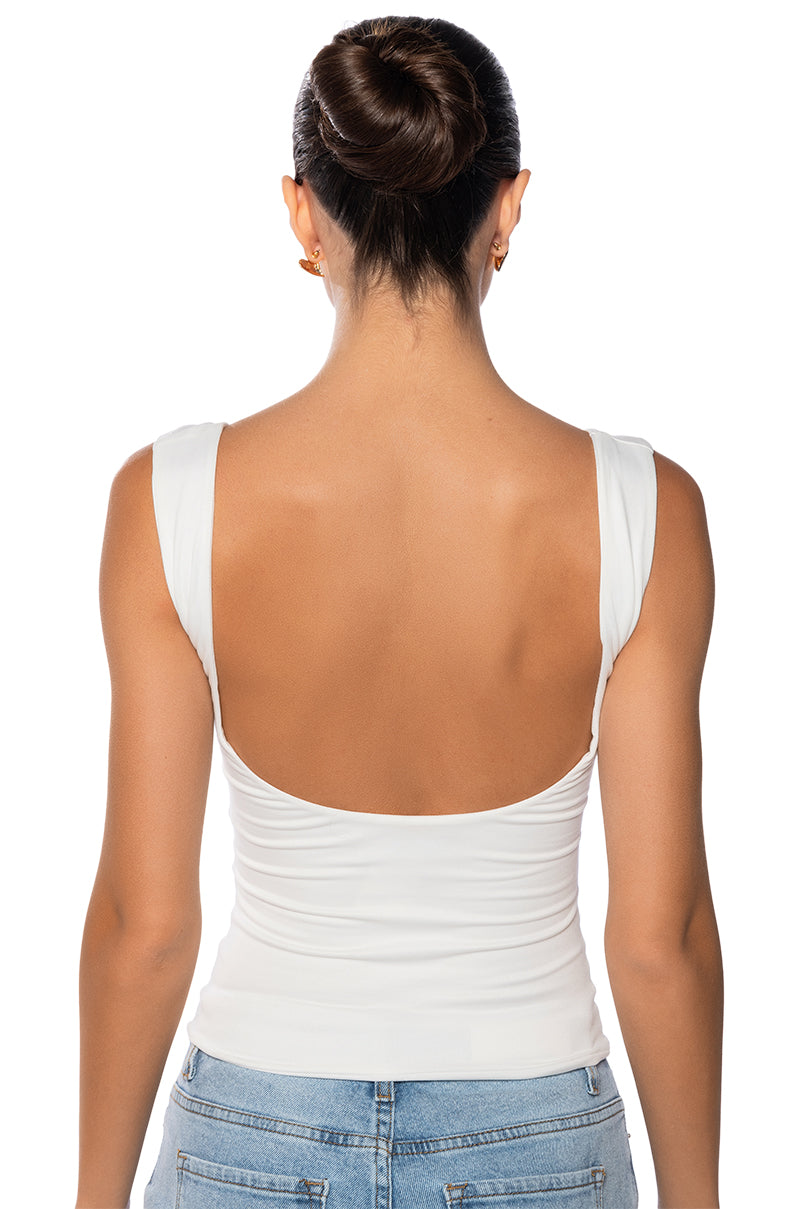 KAYA SWEETHEART CUT LOW BACK TANK TOP