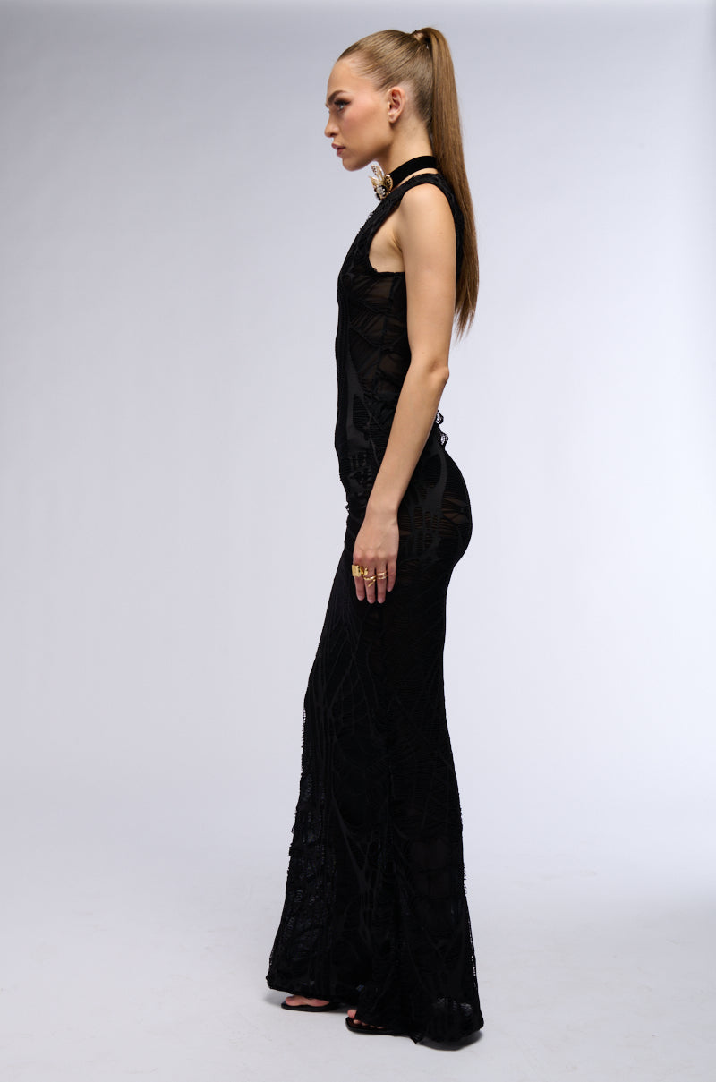 ALL FALLS DOWN MAXI DRESS IN BLACK