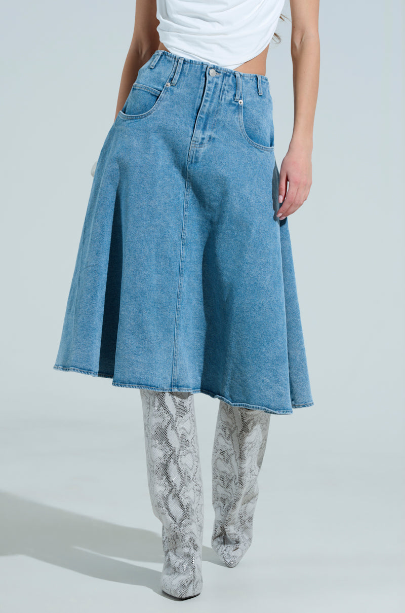 BRITNEY MIDI DENIM SKIRT