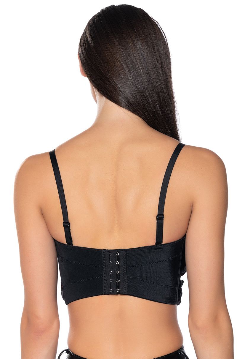 I WISH YOU WELL ROSE DETAIL CORSET TOP