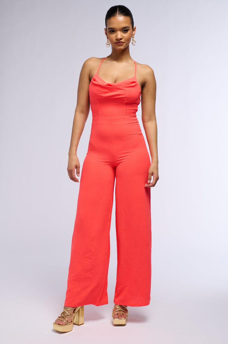 BEGINNER'S LUCK STRAPPY STRAIGHT LEG JUMPSUIT