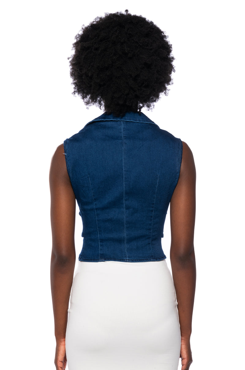 OPEN CONCEPT TIE FRONT VEST