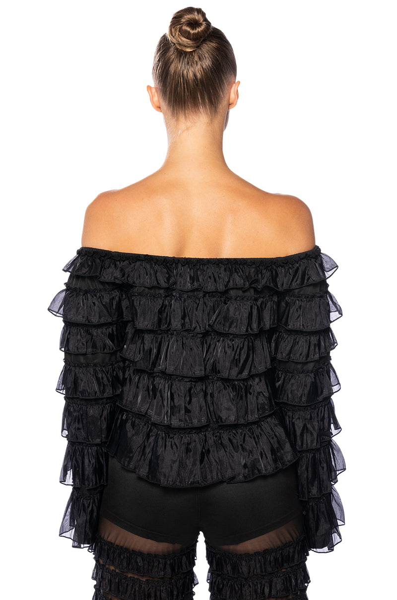 SAMIRA OFF THE SHOULDER RUFFLE BLOUSE