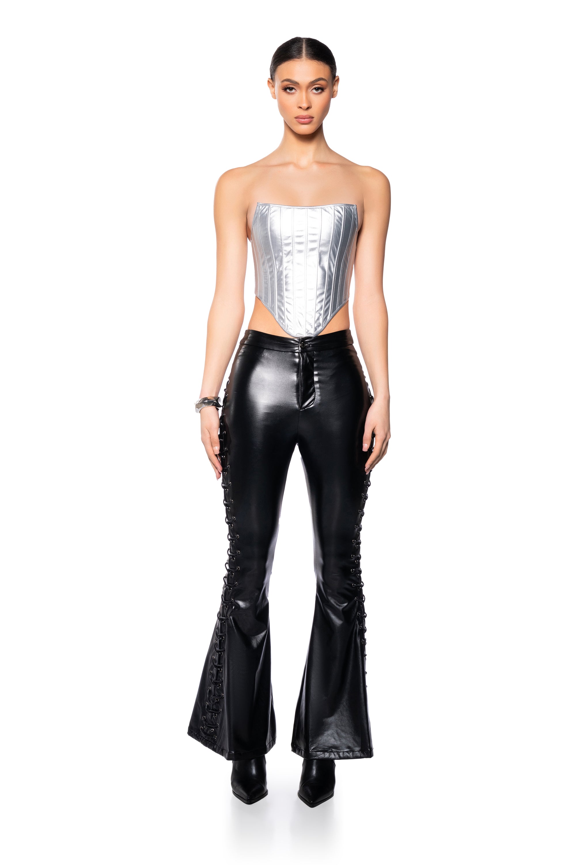 ADRIANNA METALLIC CORSET TOP