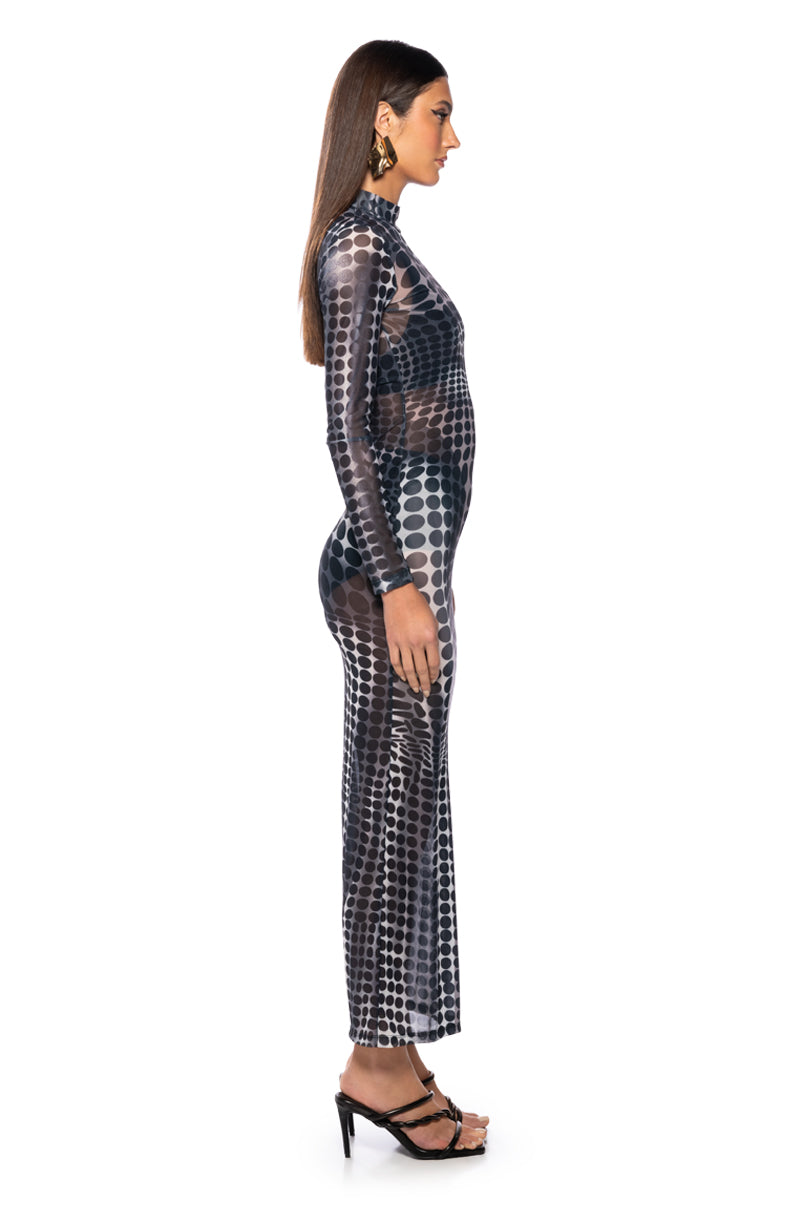 DOTTY MESH MAXI DRESS