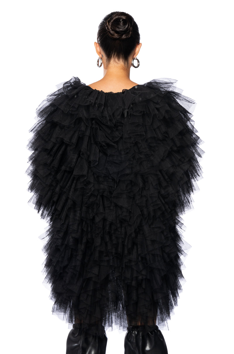 WANNA BE LOVED BY YOU TULLE WRAP SHRUG