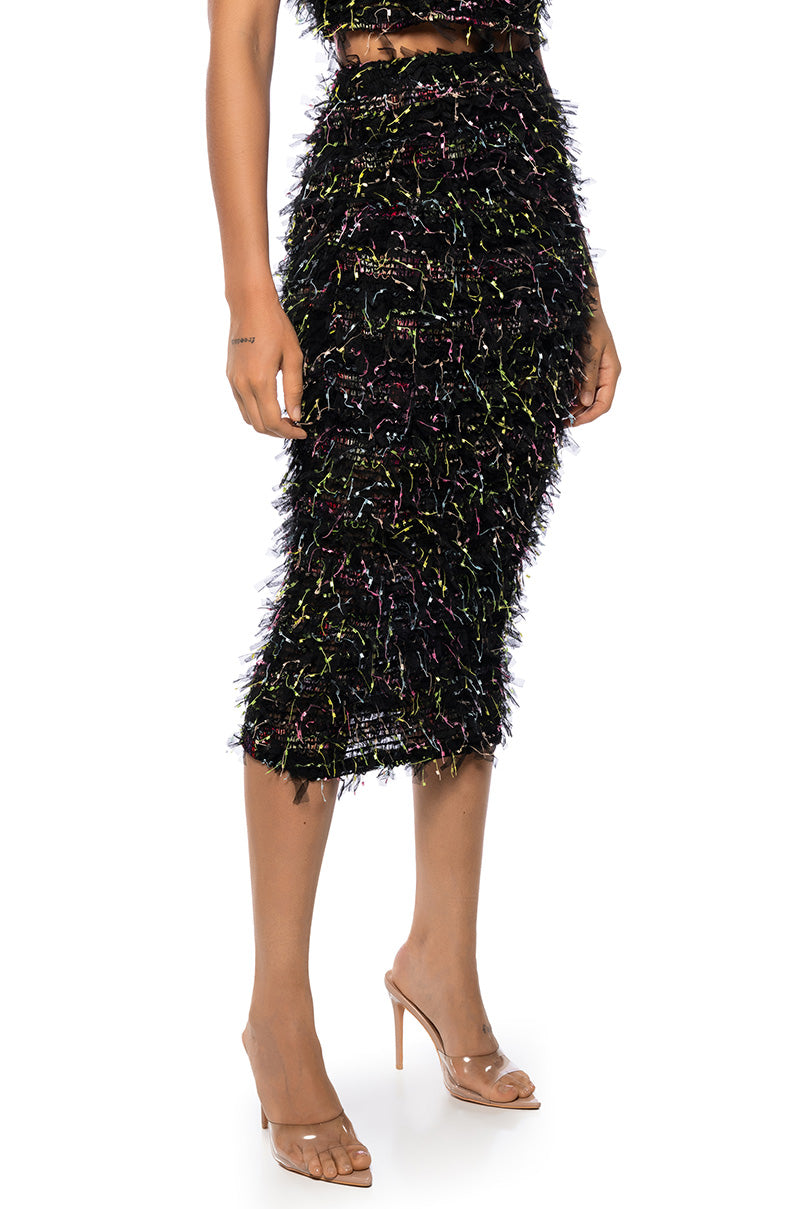 ALL OF THE FASCINATION MULTI COLOR MIDI SKIRT