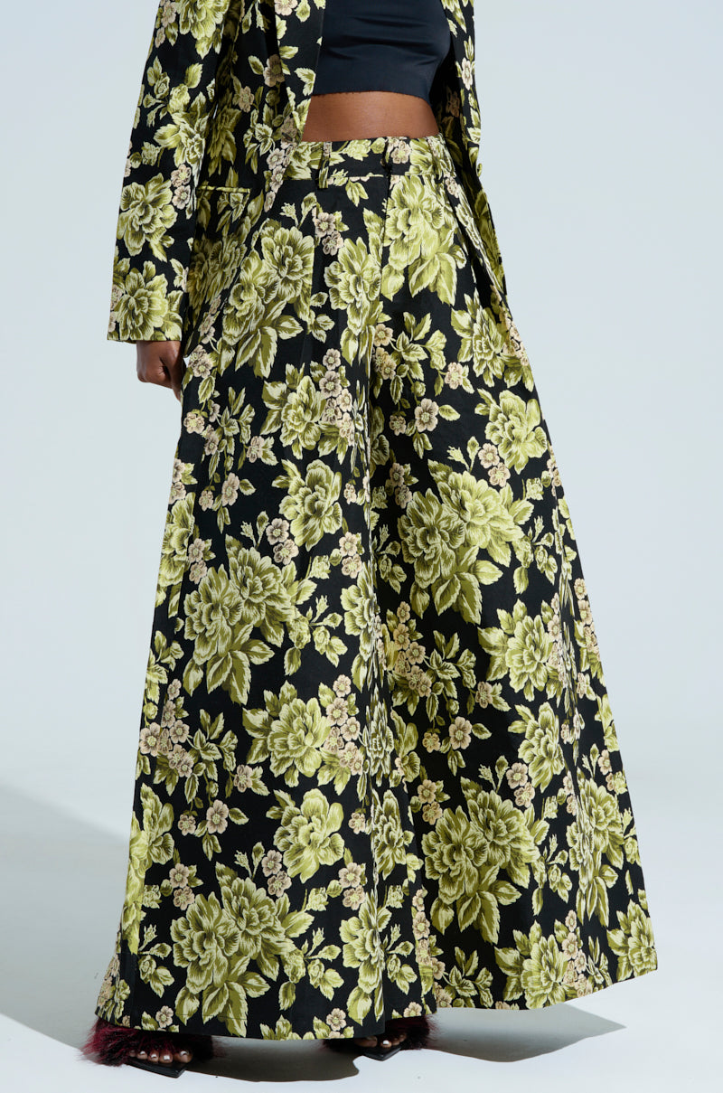 BUY MYSELF FLOWERS BROCADE TROUSER