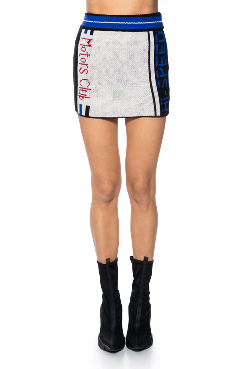 MOTOR CLUB KNIT MINI SKIRT