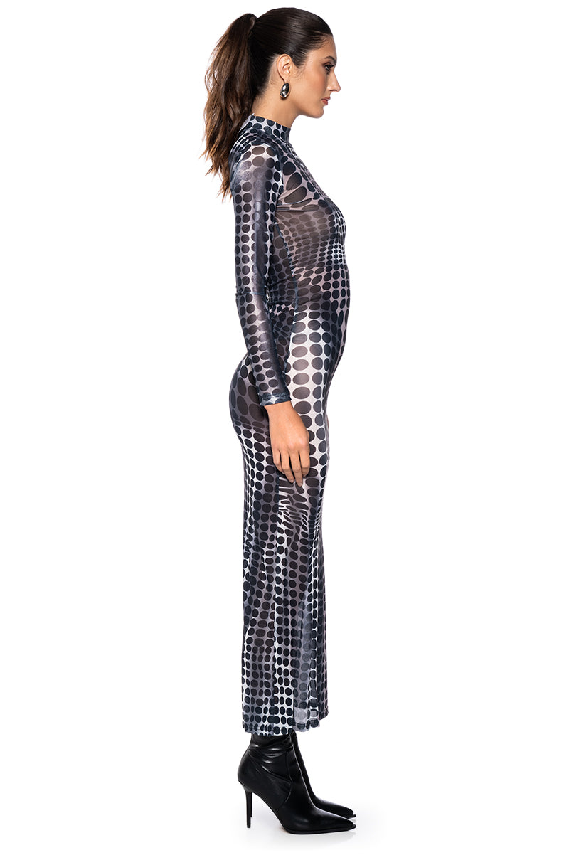 DOTTY MESH MAXI DRESS