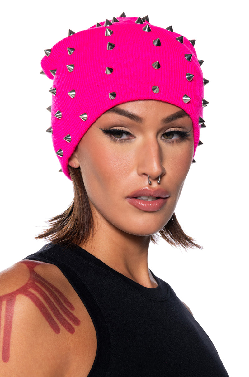 TALK OF THE TOWN STUDDED BEANIE