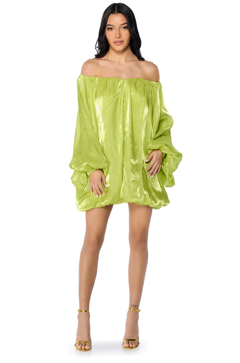 RENEE OVERSIZED SATIN MINI DRESS