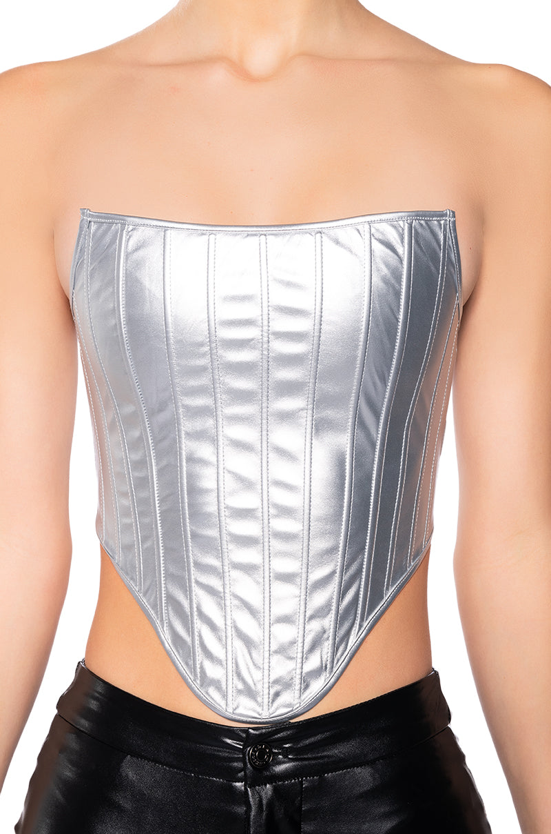 ADRIANNA METALLIC CORSET TOP