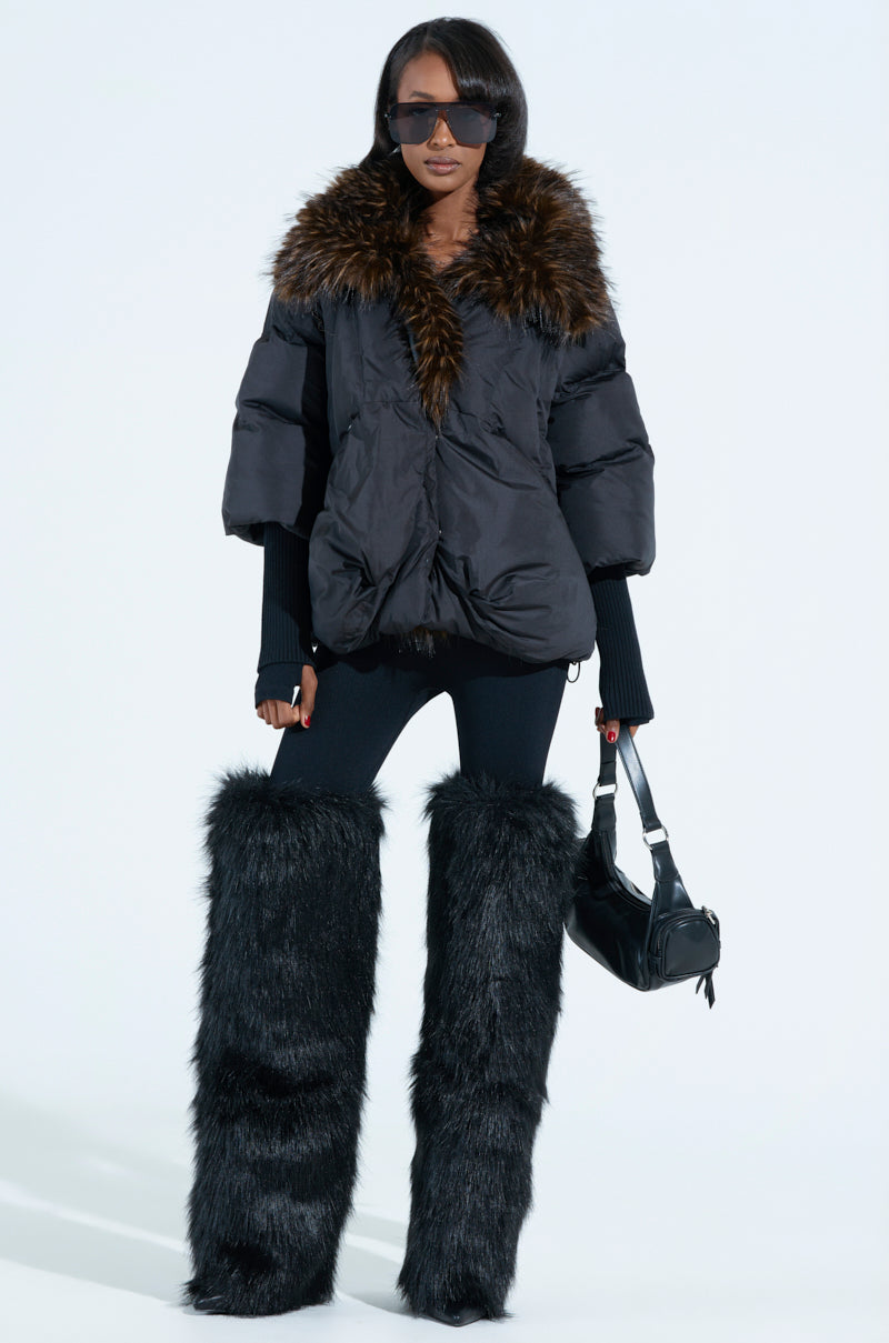 FIRESIDE FUR TRIM PUFFER