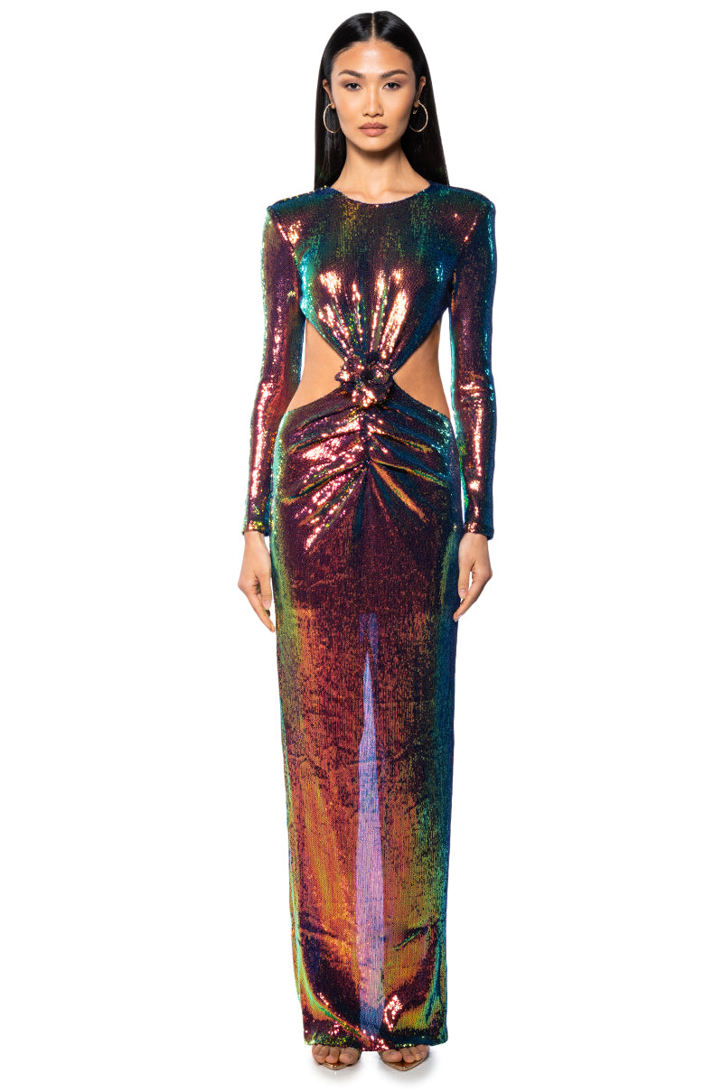 SCARLETT CUT OUT SEQUIN GOWN