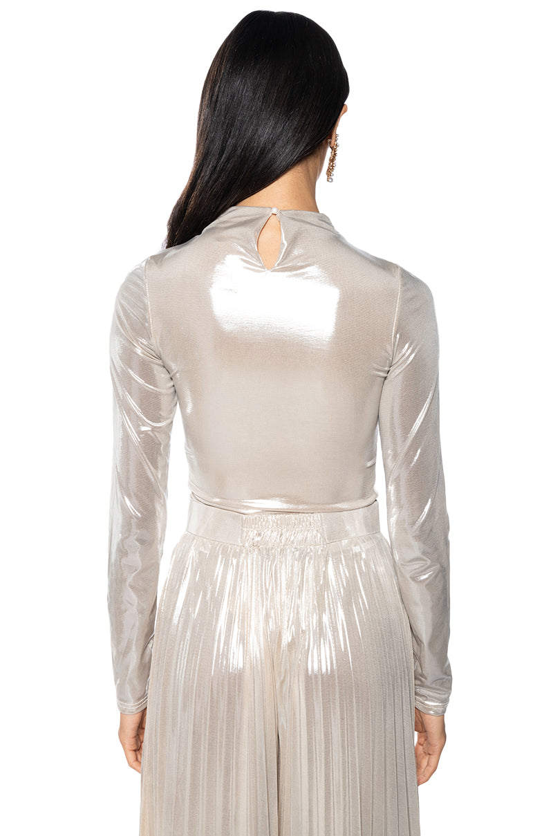 SUPERNOVA SLINKY METALLIC LONG SLEEVE BODYSUIT