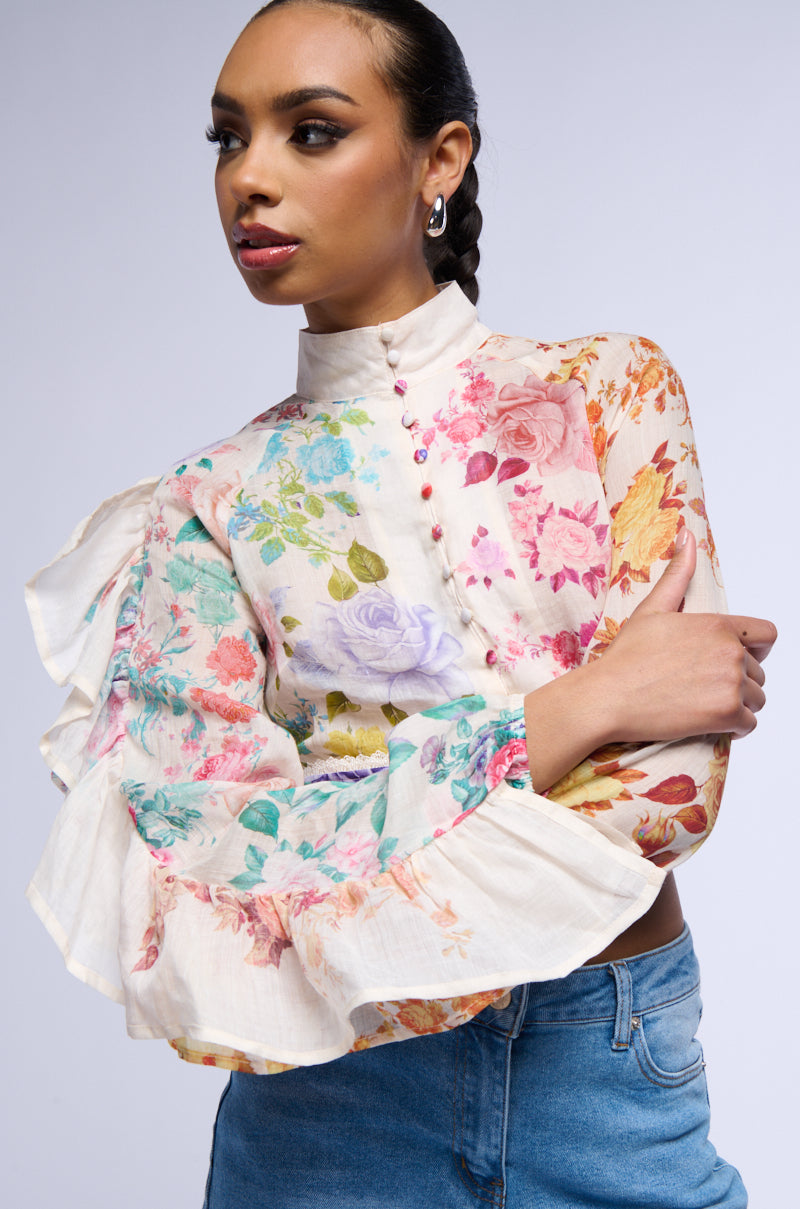 ROSE PRINTED LINEN BLOUSE