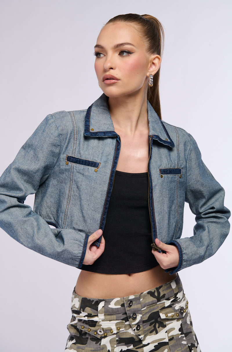 INSIDE OUT DENIM CROP JACKET