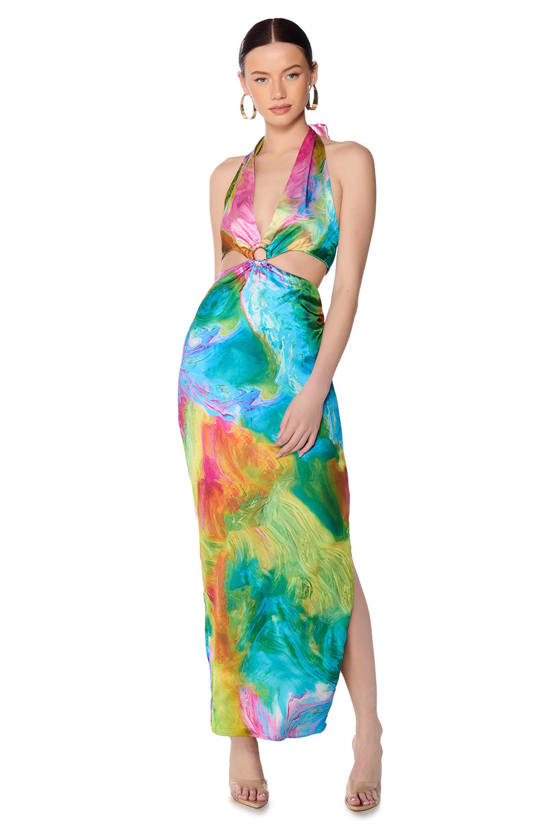 FREE SPIRIT SATIN MAXI DRESS