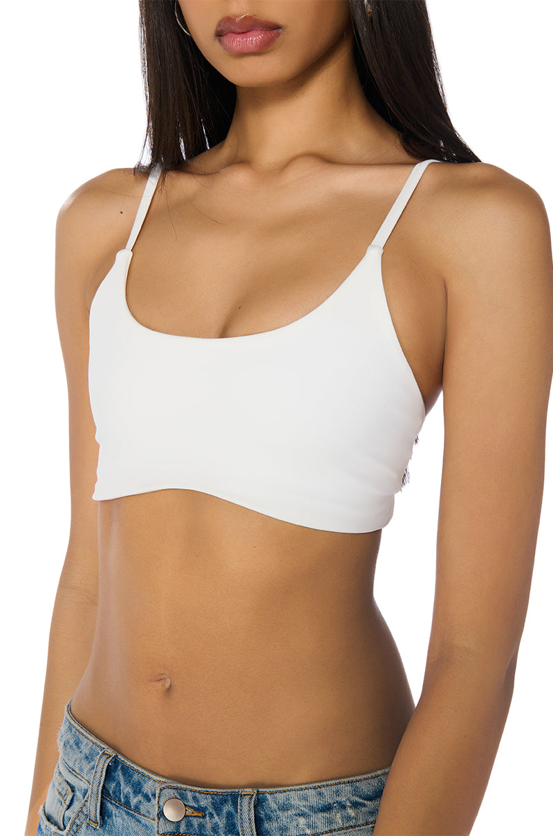 PAXTON YOGA SLEEVELESS BRALETTE IN WHITE