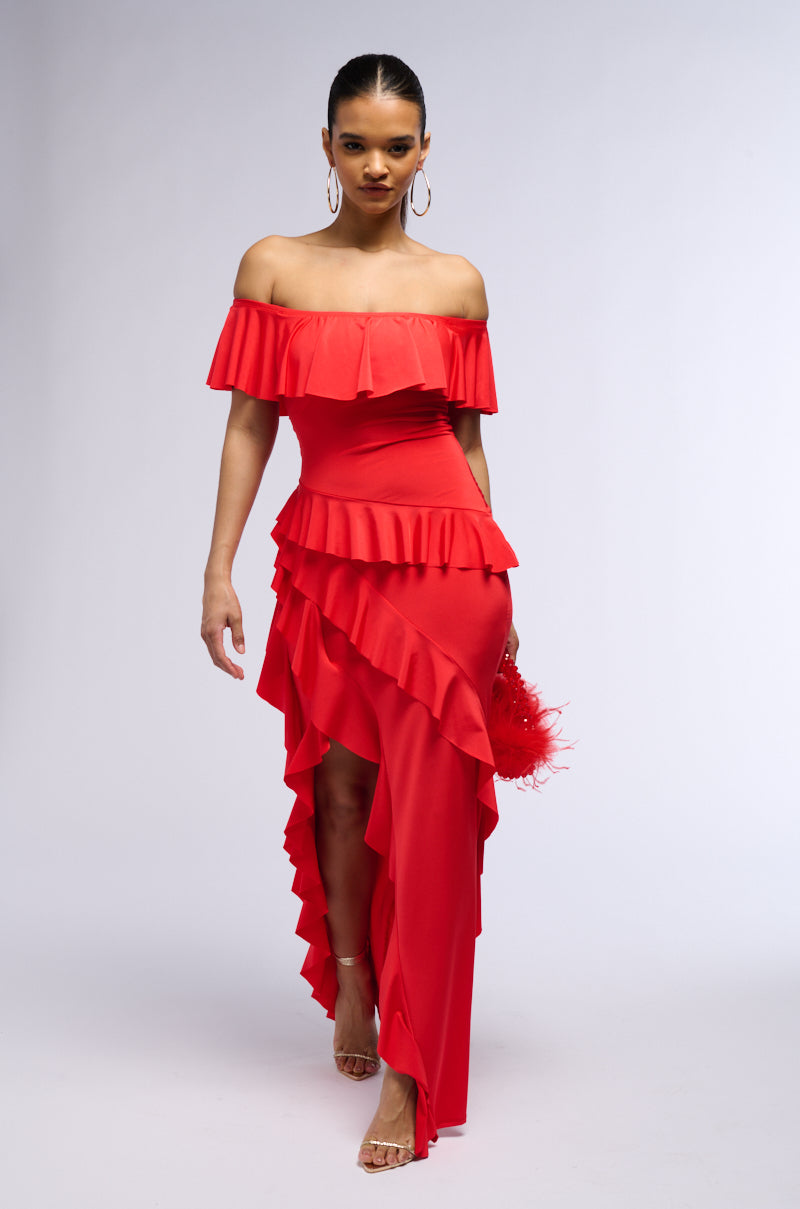 NOT THE EMOJI RUFFLE MAXI DRESS