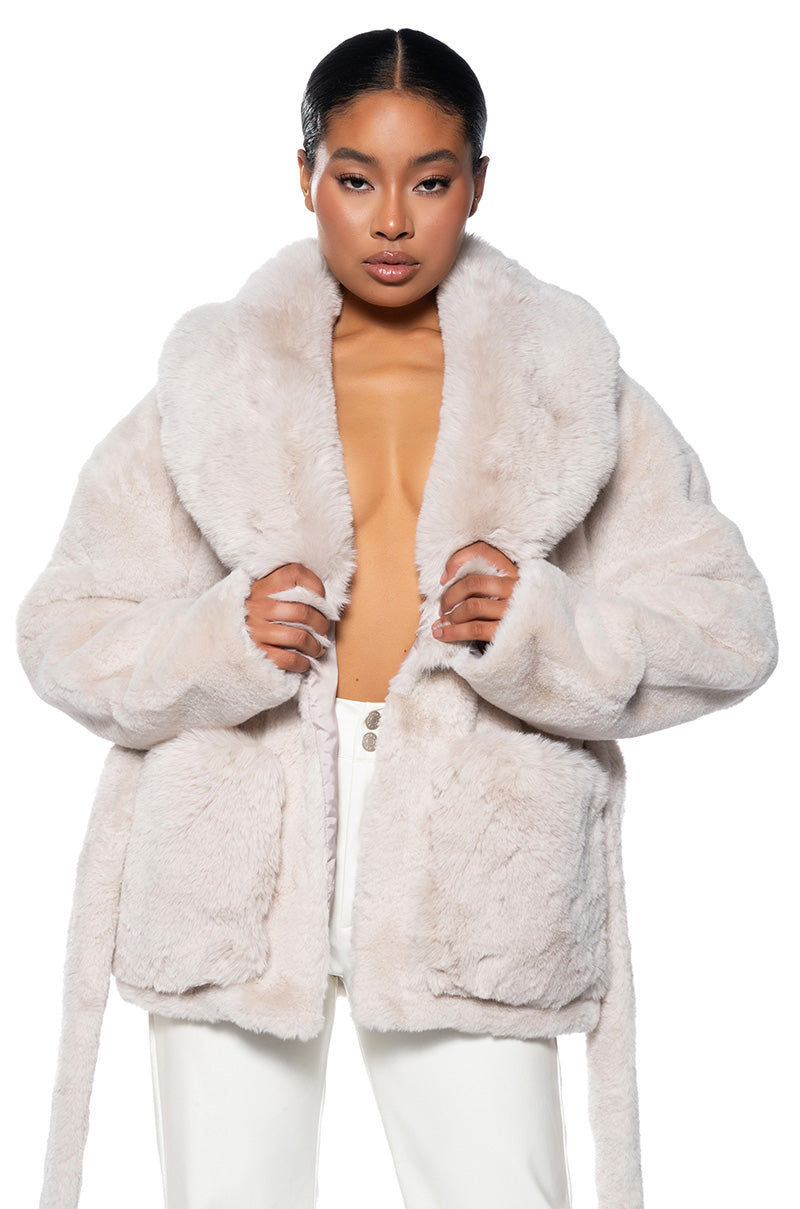 HUG TIGHT FAUX FUR JACKET