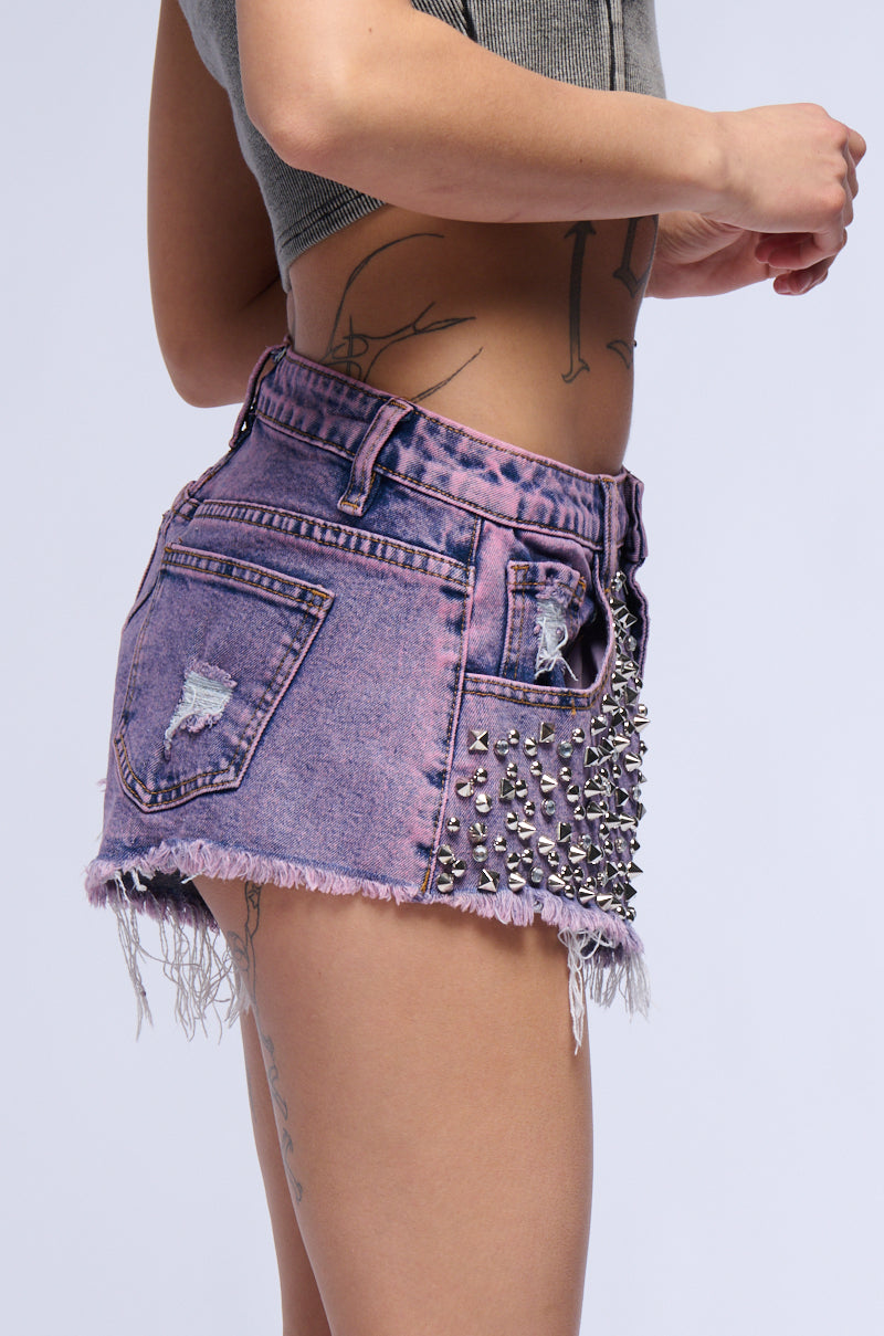 ABOUT LAST NIGHT RHINESTONE DENIM SHORT