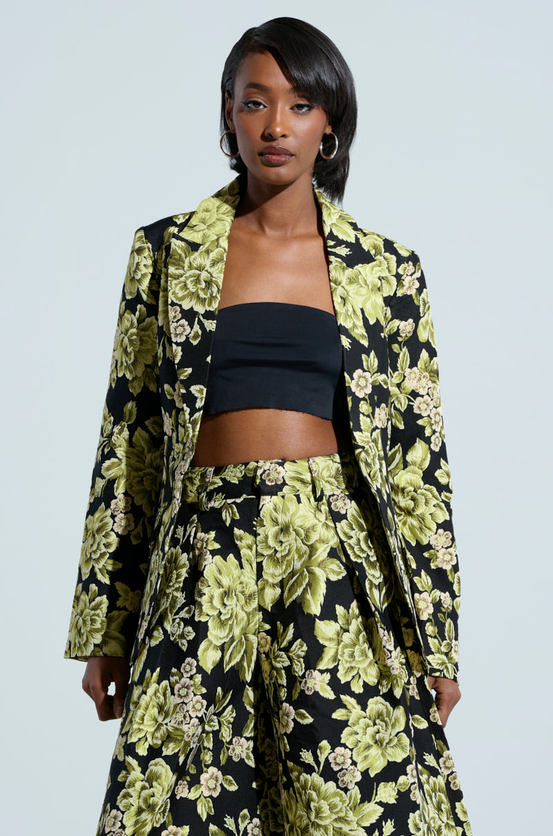 BUY MYSELF FLOWERS BROCADE BLAZER