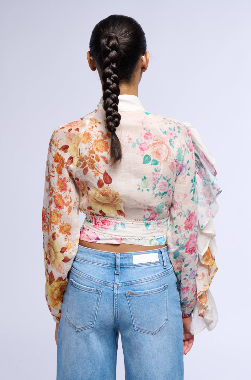 ROSE PRINTED LINEN BLOUSE