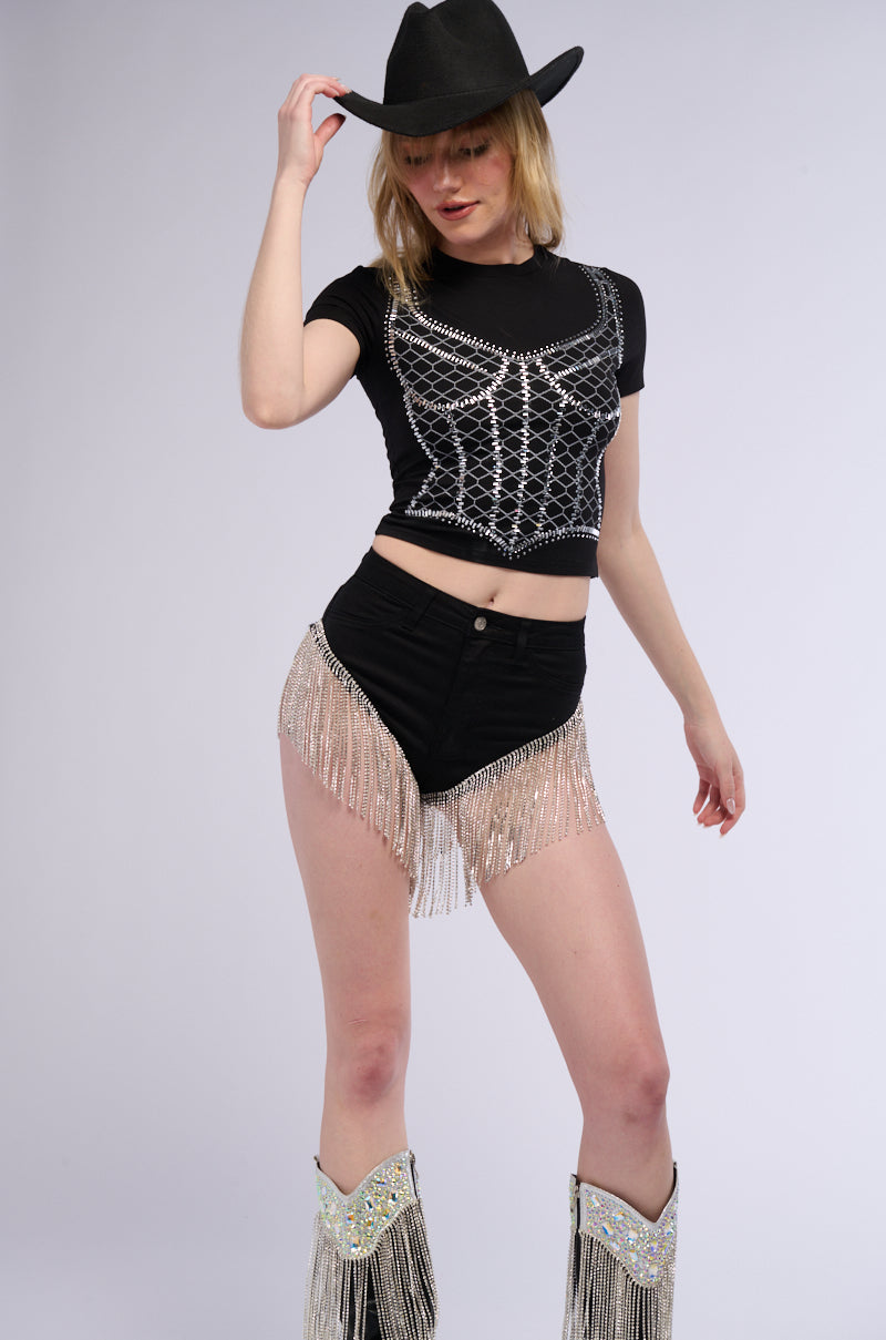 ILLUSION CORSET GRAPHIC TEE