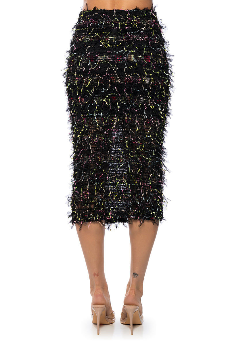 ALL OF THE FASCINATION MULTI COLOR MIDI SKIRT