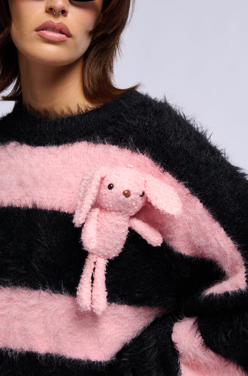 PRETTY IN PINK FUZZY SWEATER