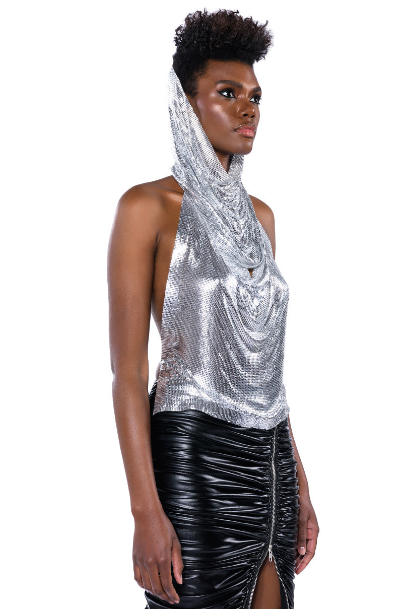 IN MY MIND HOODED CHAINMAIL TOP