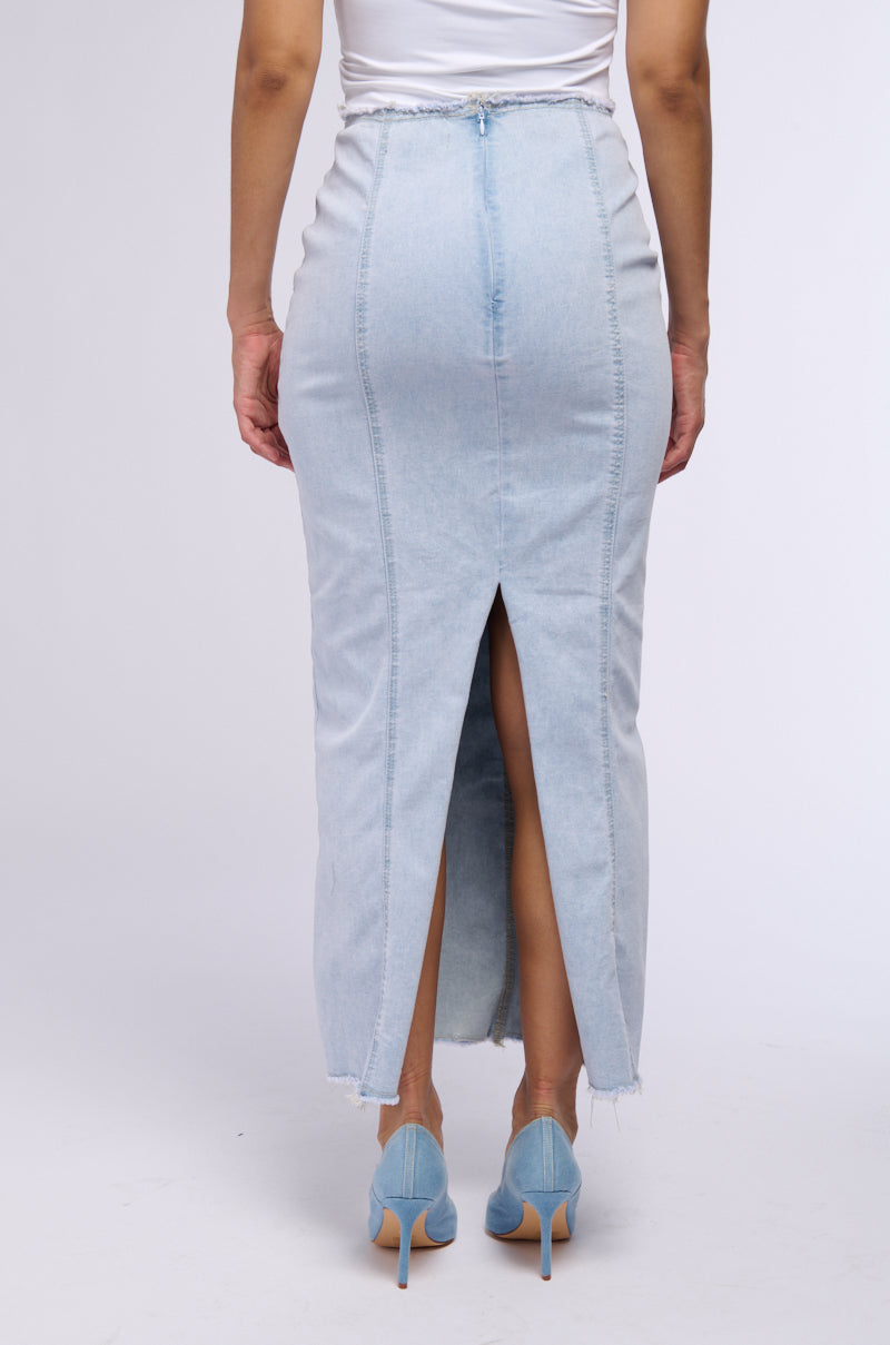 BABY ICE DENIM MAXI SKIRT