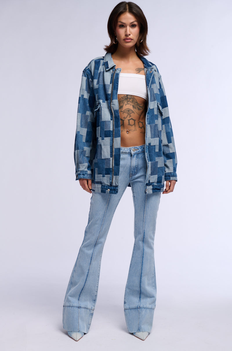 DIGITAL PRINT ON DENIM OVERSIZED JACKET