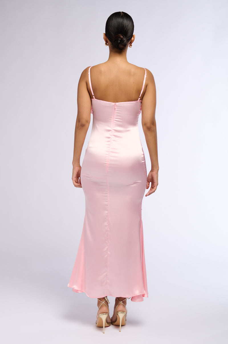 VA VA VOOM SATIN MAXI DRESS