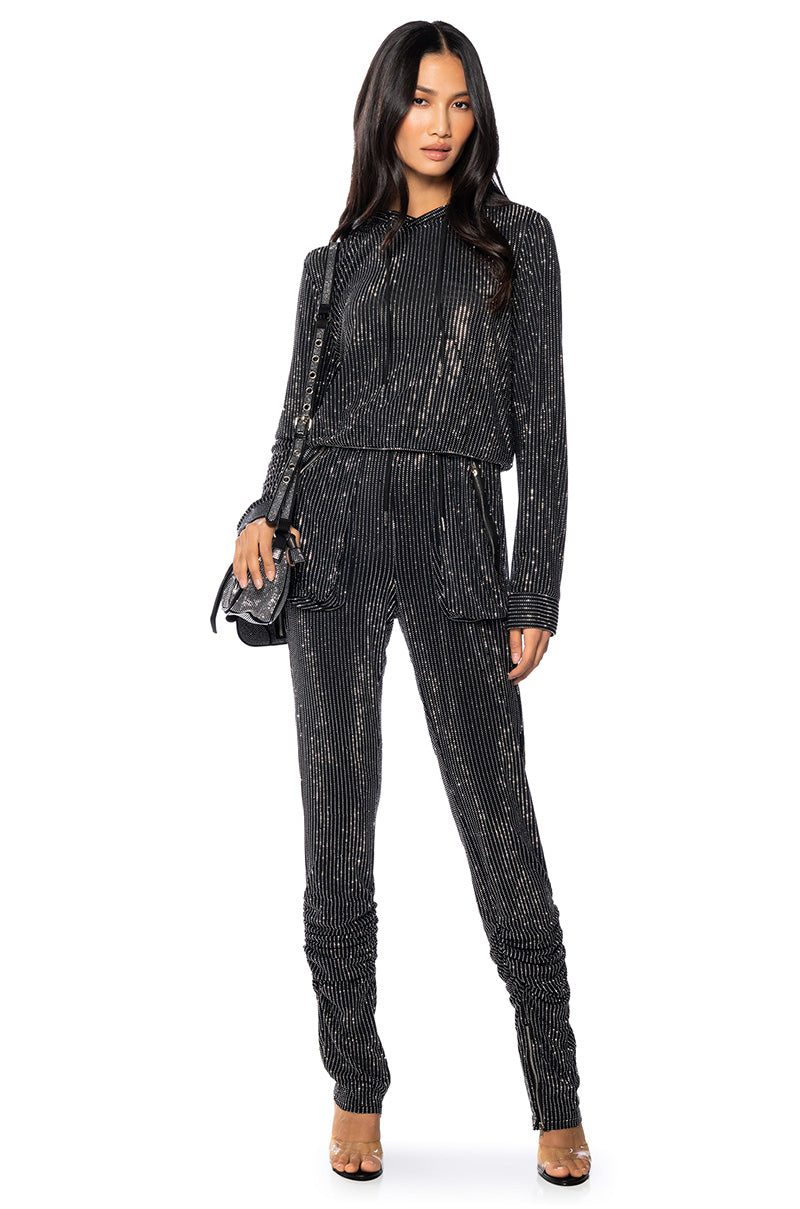 MARLOW EMBELLISHED MESH HOODIE