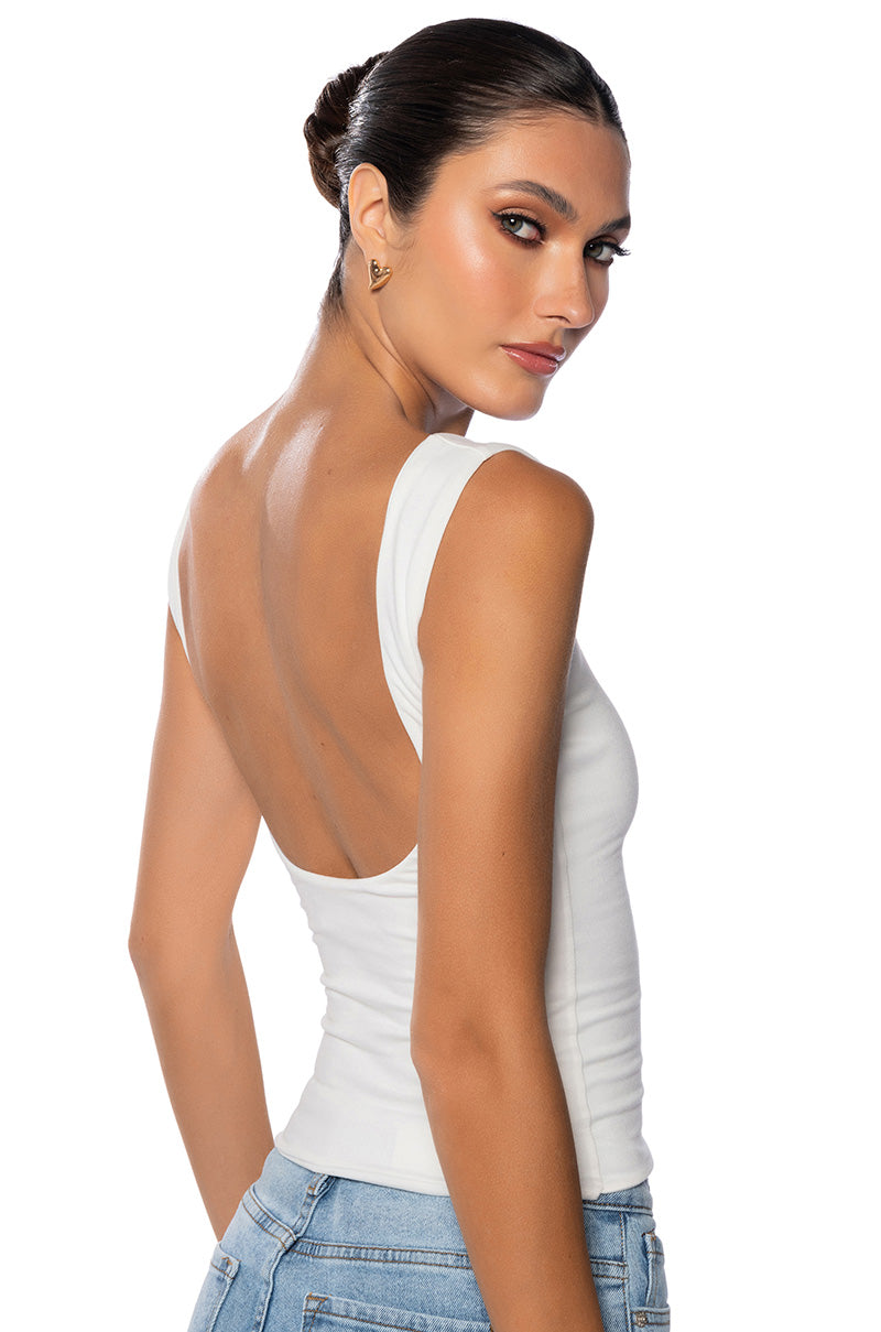 KAYA SWEETHEART CUT LOW BACK TANK TOP