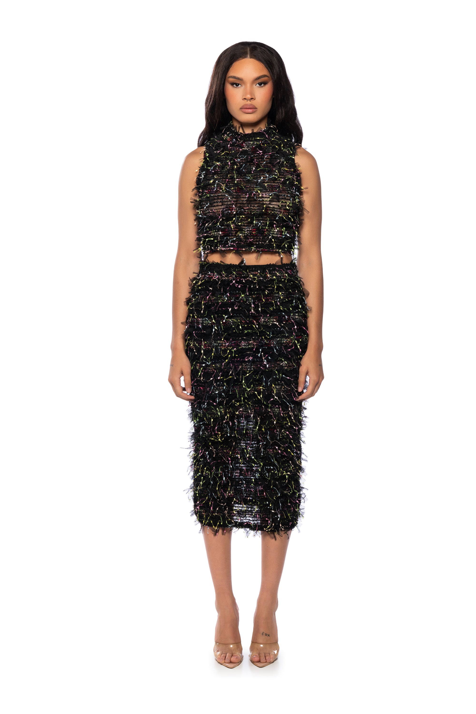 ALL OF THE FASCINATION MULTI COLOR MIDI SKIRT