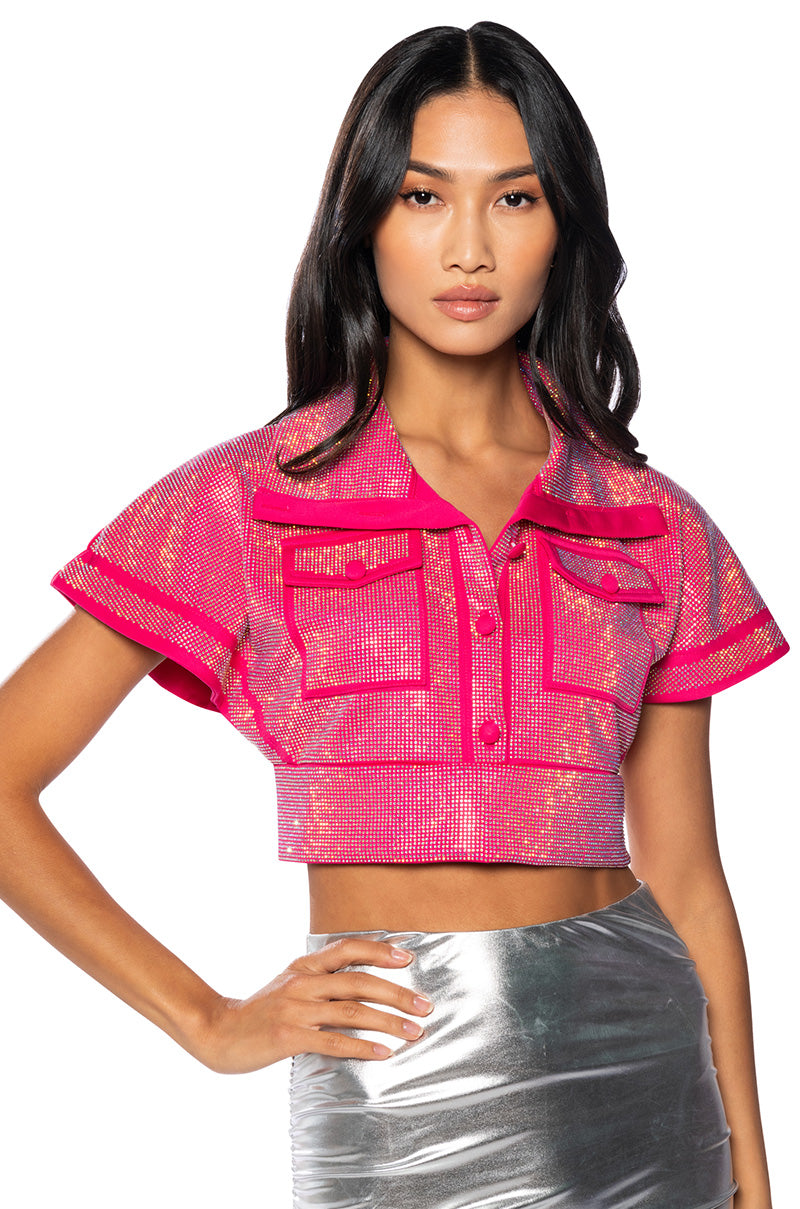 TAMARA RHINESTONE CARGO TOP