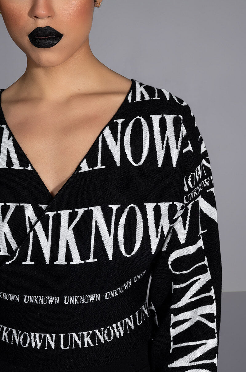 UNKNOWN LONG SLEEVE WRAP SWEATER