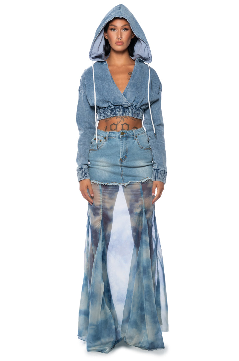 HEAD IN THE CLOUDS MAXI SKIRT