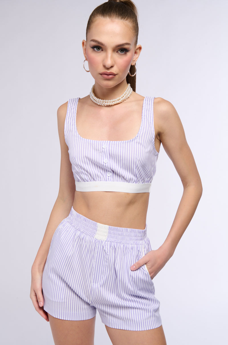 ROWAN POPLIN STRIPE BRALETTE