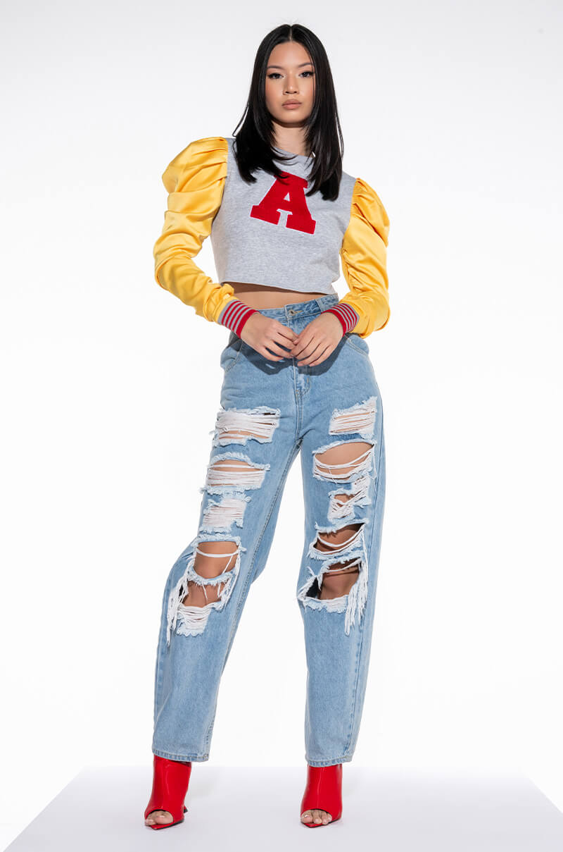 VALEDICTORIAN BADDIE PUFF SLEEVE SWEATSHIRT